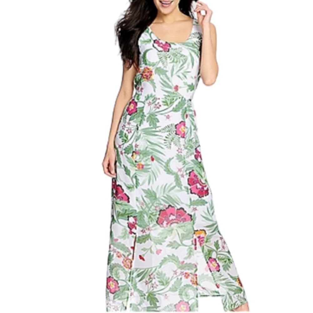 Kate & Mallory Sleeveless Lattice Drape Back Floral Maxi Dress.Size S